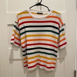 Brandy Melville Rainbow Stripes Tee
